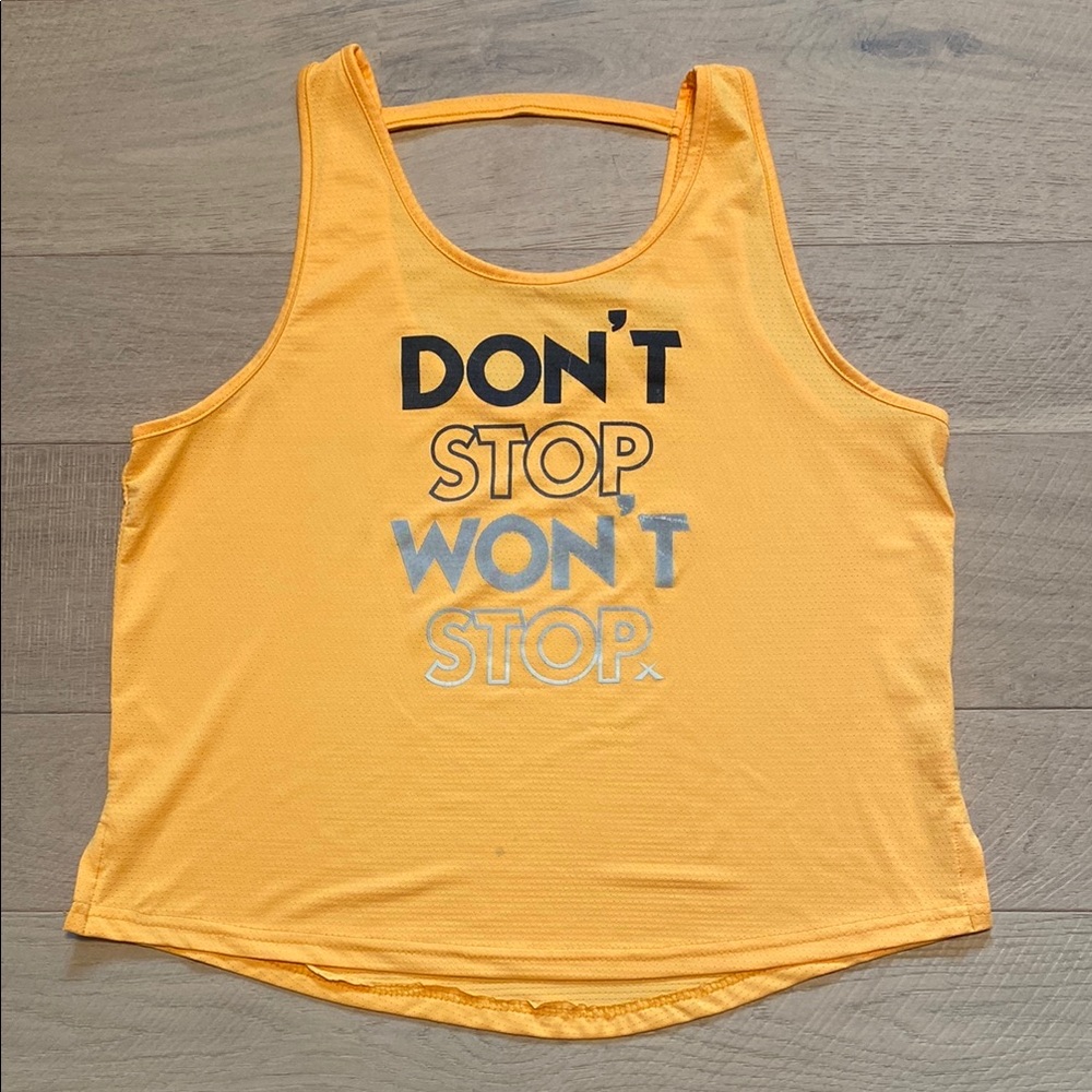 Gold Sleeveless Crop Muscle Tee